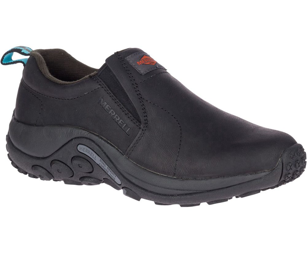 Merrell Slip Ons Black - Jungle Moc Leather SR Work - Womens 56AOFEWIK